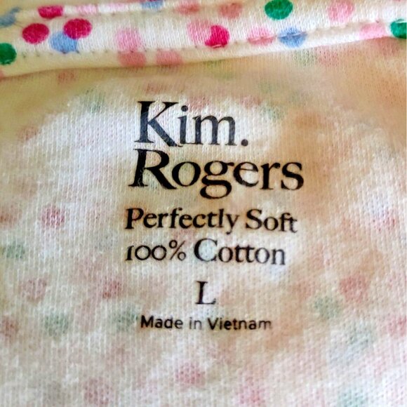 Kim Rogers Perfectly Soft Top Multicolor Womens Size Large V Neck Short … - Picture 5 of 6
